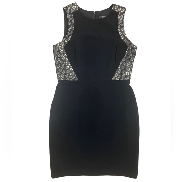 Ann Taylor Dresses & Skirts - Ann Taylor Black Sheath Dress with Metallic Leopard Detail